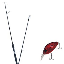 원다 하나린 루어 낚싯대 662ML + 다미끼 디씨-200 하드 베이트 루어 55mm 307D RED CRAW, 1세트