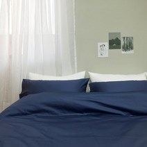 (주)한국침구예진 100수 프리미엄 매트커버 세트 침구 다크블루