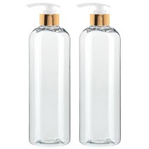병도매닷컴 AT500 투명 28 디스펜서 골드 마개 공병, 500ml, 2개입