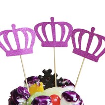 필립로지스틱 크라운 디저트 케이크토퍼 3p, 마젠타, 2세트