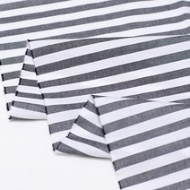 패브릭아트 순면 40수 원단 선염 북유럽 10mm 스트라이프, 블랙