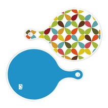 로엠디자인 서빙 원형 도마 보드 2p 플로랄리패턴 세트, 플로랄리패턴, 스카이블루, 1세트