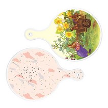 로엠디자인 서빙 원형 도마 보드 2p 카사로메오화단 세트, 카사로메오화단, 패턴자국, 1세트