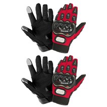 블럭마트 PRO BIKER 오토바이 터치 장갑 2p, 레드