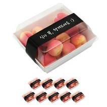도나앤데코 샌드위치용기 정사각 화이트 10p + 띠지스티커 식사 꼭 챙겨드세요 블랙 10p, 1세트