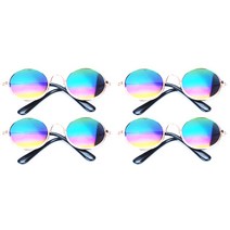 블럭마트 반려동물용 패션 선글라스, 레인보우, 4개입