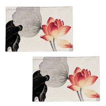 스토어33 동양화 키친 린넨 테이블매트 2p, H, 44 x 28 cm