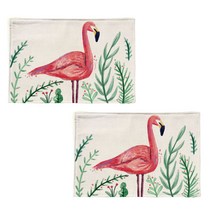 스토어33 썸머 디자인 키친 린넨 테이블매트 2p, P, 44 x 28 cm