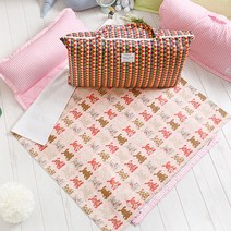 코니아일랜드 코니라벨 여름용 어린이집 낮잠이불세트 메밀 베개솜포함, 빈티지레빗(핑크)