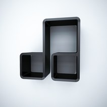 큐빅스 2 벽선반 음표, 블랙