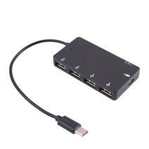 컴스 USB 3.1 Type C 4포트 허브 USB 2.0 무전원 & 유전원 IE353, 혼합색상