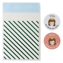 접착 스트라이프 봉투 그린 50p + 뉴왕관 걸 50p, 1세트