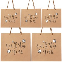 포포팬시 마음 크라프트 쇼핑백 5p, 꽃길