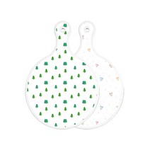 로엠디자인 양면 원형 서빙 도마 소나무아트웍, 라인하트, 1개