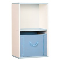 하우디가구 칸높은 2단 칼라 공간박스 DIY, 백색 + 하늘