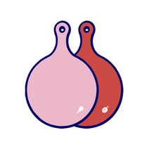 로엠디자인 블루 에디션 양면 원형 서빙도마 분홍, 레드, 1개