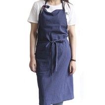 비엘리빙 워싱 면 에이프런 앞치마, 네이비, 1개