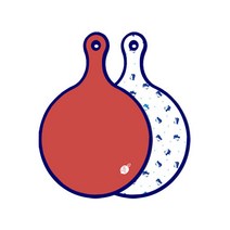로엠디자인 블루에디션 양면 원형 서빙도마 보드 레드, 팽귄, 1개