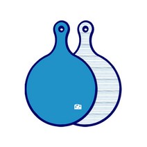 로엠디자인 블루에디션 양면 원형 서빙도마 스카이블루, 삼청색라인, 1개