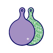 로엠디자인 블루에디션 양면 원형도마 보라, 그린봉선화, 1개