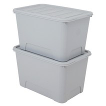 가쯔 마카롱리빙박스 72L, 라이트그레이, 2개