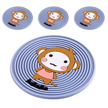 블럭마트 실리콘 컵받침 4p, 원숭이