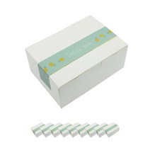 도나앤데코 원터치 도시락상자 화이트 소 10p + 파인애플띠지 10p, 1세트