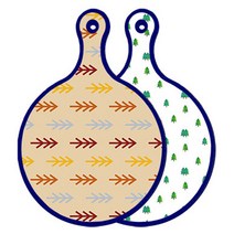 로엠디자인 블루에디션 양면 원형 서빙보드 도마 소나무두목색보드, 소나무아트웍, 1개