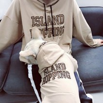 노랜드 ISLAND HOPPING 강아지 견주 커플옷, 베이지