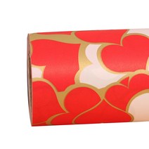 헬로우닝닝 종이 롤포장지 롤링하트 53cm x 20m, 레드, 1개