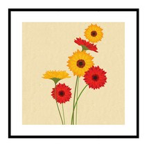 더윤 북유럽 캔버스액자 FLO0036 CA 정사각형, 메탈블랙