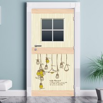 뭉키월드 현관문시트지 에어프리 해피 카페 필라민트, 혼합 색상