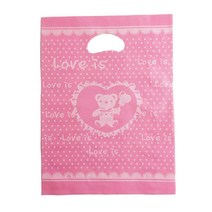 팩스타 펀칭 비닐 포장봉투 가로 30cm x 세로 40cm, 핑크곰, 50개입