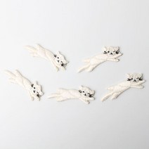패션포인트 미니 자수 와펜 48 x 17 mm 5p, 화이트, 5개