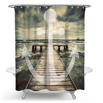 이엘피코리아 해변 풍경 샤워커튼 타입4 180 x 180 cm, 1개