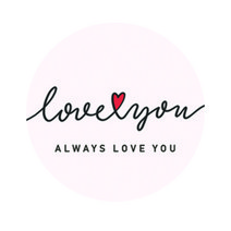 도나앤데코 로맨틱 커플 러브유 원형 스티커 4cm, 혼합 색상, 60개입