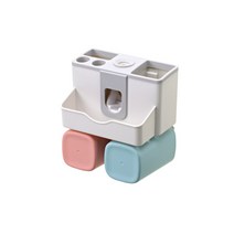 모나코올리브 무타공 오나기 풀시스템 치약디스펜서 양치 2컵, 혼합 색상, 1개