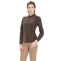 티팜 여성용 긴팔 단색 블라우스 B104L