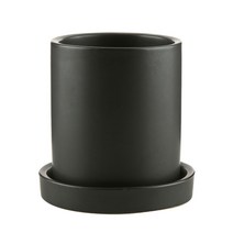 삼호유리 모노톤 모던 무광화분 + 받침 SH1704, 블랙