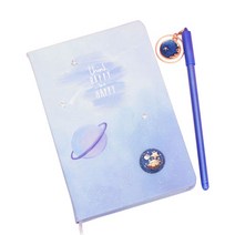 TP 예쁘고 심플한 위성 노트 펜 세트, 블루, 1세트