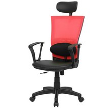 청심의자 센스체어 대요추형 메쉬의자 우레탄 바퀴 T4, 레드