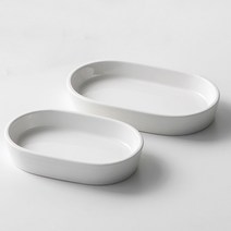 하우밍 바일레 타원 찬기 소 2p + 중 2p, 화이트, 1세트