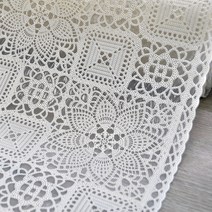 데코리아 북유럽스타일 방수코팅 레이스식탁보 와이드 TR-677, 베이지, 150 x 137cm