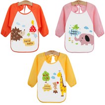 엠케이 여아용 애니멀 프렌즈 방수턱받이 3종세트, 랜덤발송, 3개