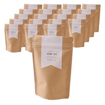 봄91 양면크라프트 지퍼스탠드 소 20p + 화이트 땡큐 마감스티커 소 20p 기프트세트, 2세트