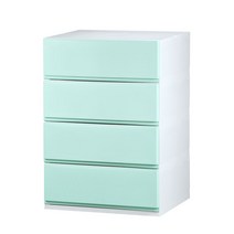 엠리빙 베이직 스텝 플라스틱 서랍장 4단, 민트, 4개