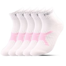 레노마 여성용 F타입 스포츠 파일단목양말 5족, 화이트