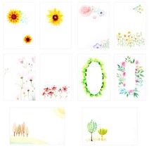 따쟁이공방 수채화 일러스트 감성 Flower 엽서 10종 세트, 혼합 색상, 1세트