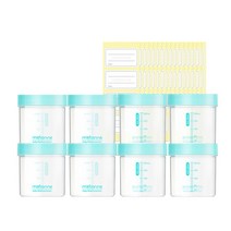 메똔느 이유식용기 200ml x 8p + 라벨스티커 64p, 혼합 색상, 1세트