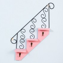 페어링 곡선계단 벽걸이 선반, 핑크